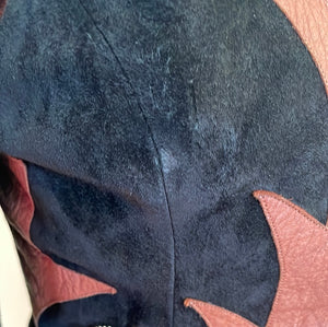 Vintage Michael Hoban North Beach Black Suede Jacket with Brown Leather