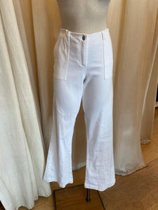 White Lace-up Pants