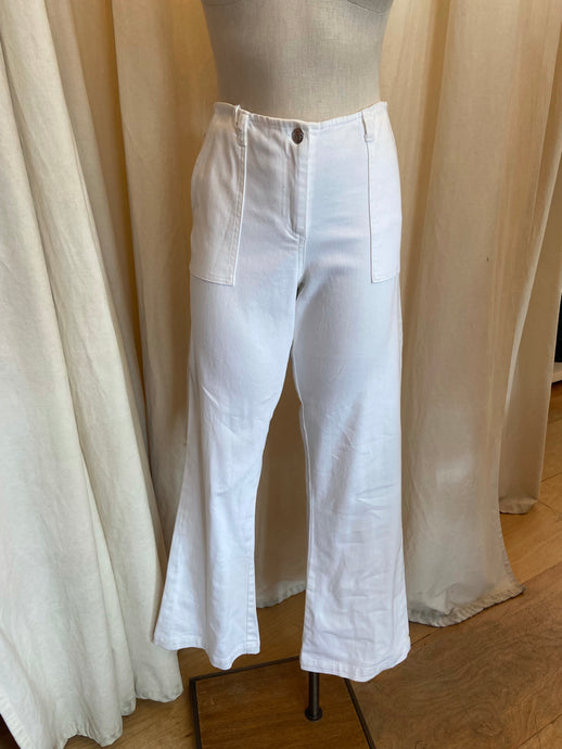 White Lace-up Pants