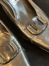Load image into Gallery viewer, Ferragamo, black leather kitten heel
