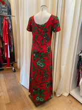 Load image into Gallery viewer, Red and Green Floral Maxi Dress