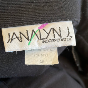 Jana Lyn J Black Jumpsuit w/ white leather detailing on collar