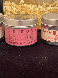 Love Notes fragrance candle sampler set