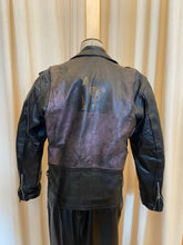 Load image into Gallery viewer, Vintage Genuine Leather motorcycle jacket with lace up detail