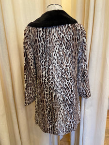 Vintage faux fur cheetah print double breasted coat
