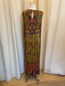 Contemporary Bhanuni by Jyoti chartreuse maxi dress with tassel and crocheted details