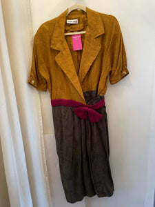 Albert Nipon Vintage tri-tone wrap dress