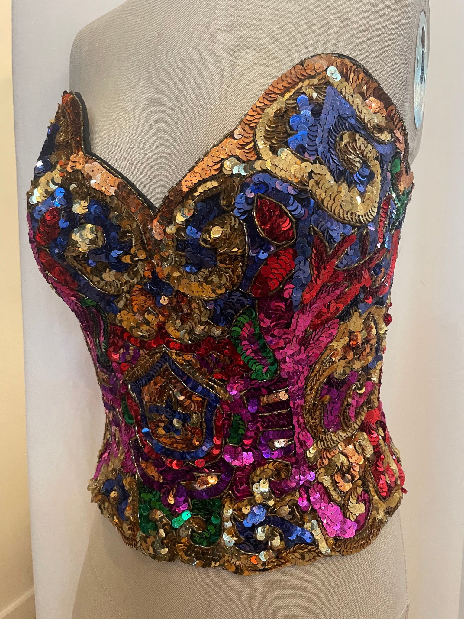 80's Multicolor Sequin Bustier – IndigoStyle Vintage