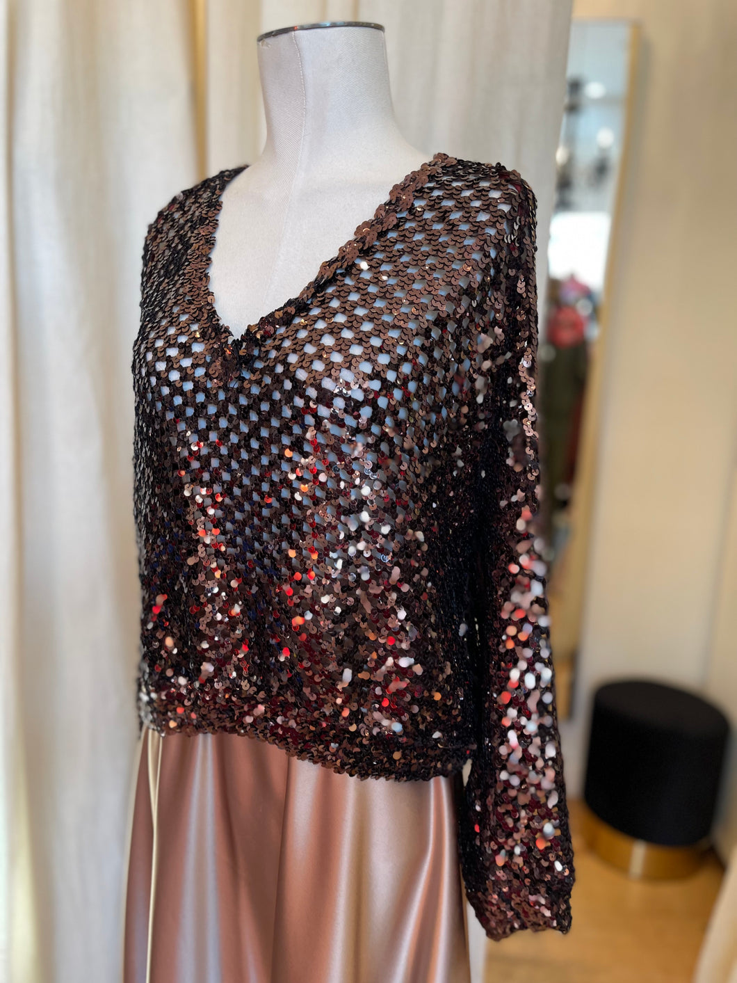 Vintage Sequin Jersey Top