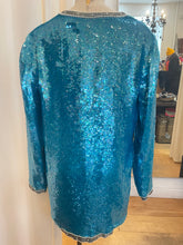 Load image into Gallery viewer, 80’s Blue Sequin &amp; Beaded Jacket