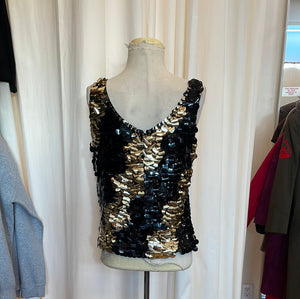 Black and Gold circle Sequin Tank