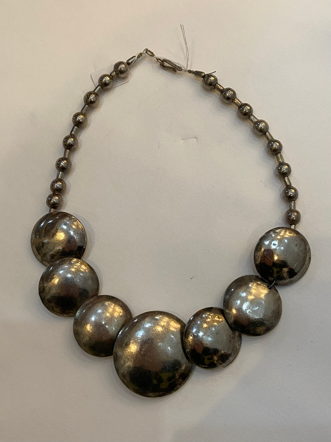 Vintage Avon silver disk necklace