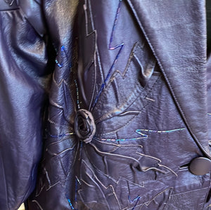 Vintage 80s Eggplant Leather Coat