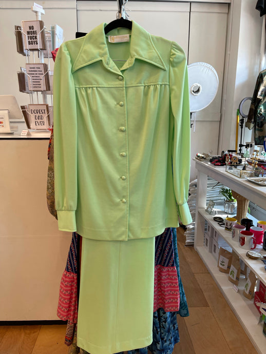 70s Collegian mint green leisure suit