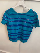 Load image into Gallery viewer, Louis Vuitton blue striped sequin top