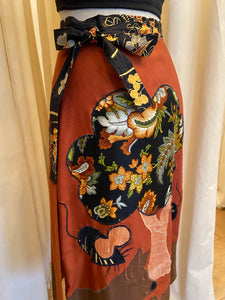 Vintage folklore wrap skirt