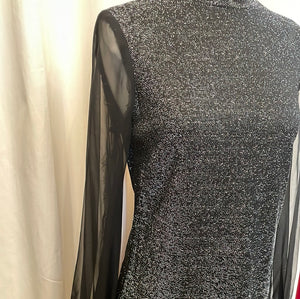 Black 2pc Shimmer Top & Skirt