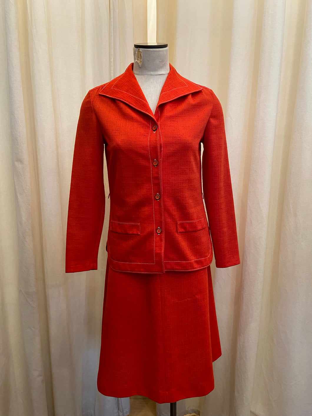 Vintage 60s Rontini 2pc burnt orange blazer and skirt set