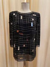 Load image into Gallery viewer, Vintage 80s Fabrica black top with mirrors