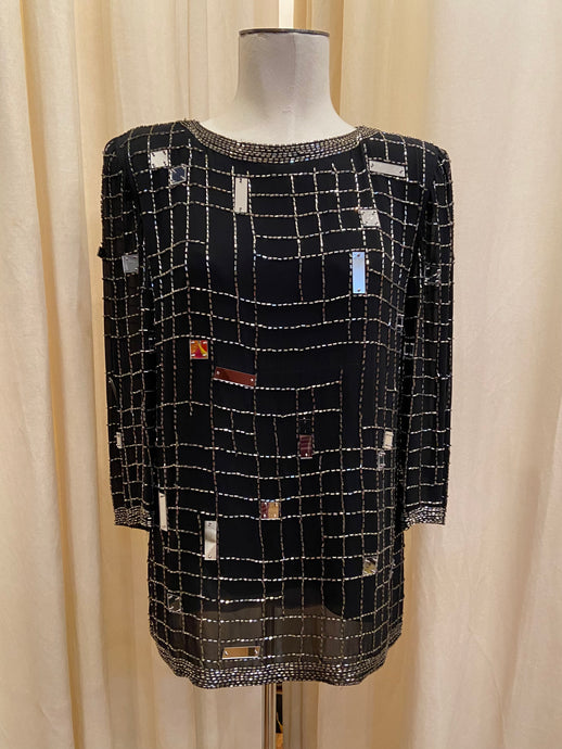 Vintage 80s Fabrica black top with mirrors