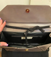 Load image into Gallery viewer, Vintage Barbara Bolan grey leather clutch handbag