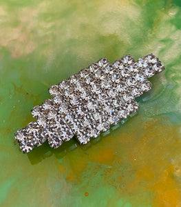 Vintage crystal shield brooch
