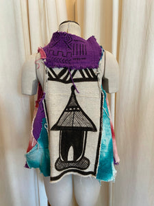 Ites International authentic African mudcloth vest