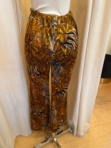 Vintage 70s Georgie Keyloun 2pc jungle print top and pants set