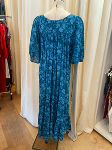 Blue Indian Cotton Maxi Dress