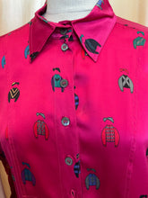 Load image into Gallery viewer, Bergdorf Goodman Silk Hot Pink Jockey Blouse
