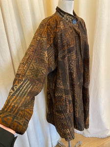 Vintage Advance Apparels Brown Suede Tribal Pattern coat