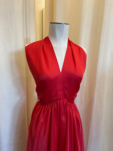 Vintage Mollie Parnis red halter dress