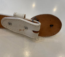 Load image into Gallery viewer, Vintage White leather western “Versace-look” belt with embroidery and horse medallion