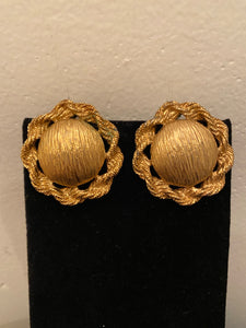 Vintage clip-on gold earrings