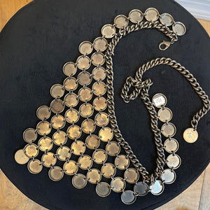 Pewter colored necklace belt
