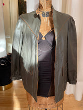 Load image into Gallery viewer, Vintage Green Leather Jacket