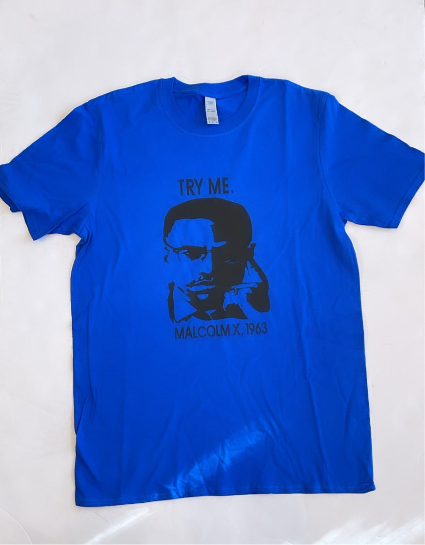 Malcolm X Tee Blue