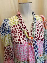 Load image into Gallery viewer, Contemporary Never Fully Dressed tiered dress w/ multicolor polkadots
