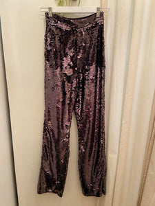 Contemporary chocolate brown sequin pants NWT