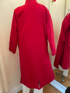 Red Linen + cotton Robe coat