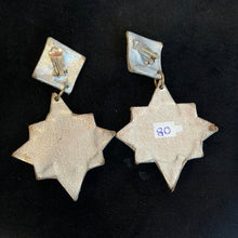Load image into Gallery viewer, Silver leather star earrings