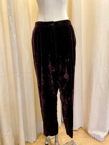 Yaly Couture eggplant velvet trousers