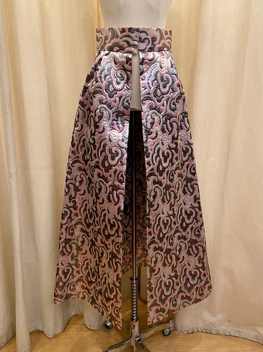 Vintage metallic brocade over skirt