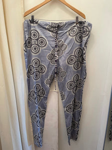 Icey blue African psychedelic kaftan top and pants set