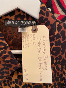 Vintage betsey Johnson cheetah blouse