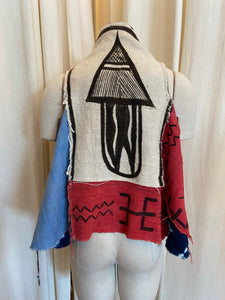 Ites International authentic African mud cloth vest