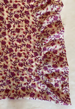 Load image into Gallery viewer, Floral long silk scarf with ruffle edge