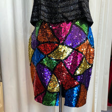 Load image into Gallery viewer, Casual Corner Multicolor Sequin Mini skirt