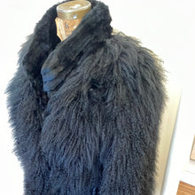Load image into Gallery viewer, Contemporary Pia Rucci Black Mongolian Lamb &amp; Rabbit Fur Coat