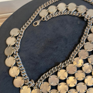 Pewter colored necklace belt